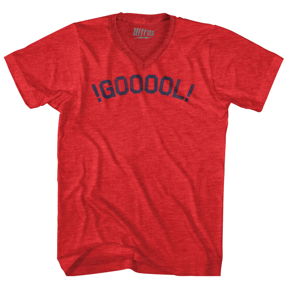 !GOOOOL! Soccer Adult Tri-Blend V-neck Style003