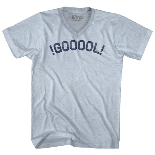 !GOOOOL! Soccer Adult Tri-Blend V-neck Style004