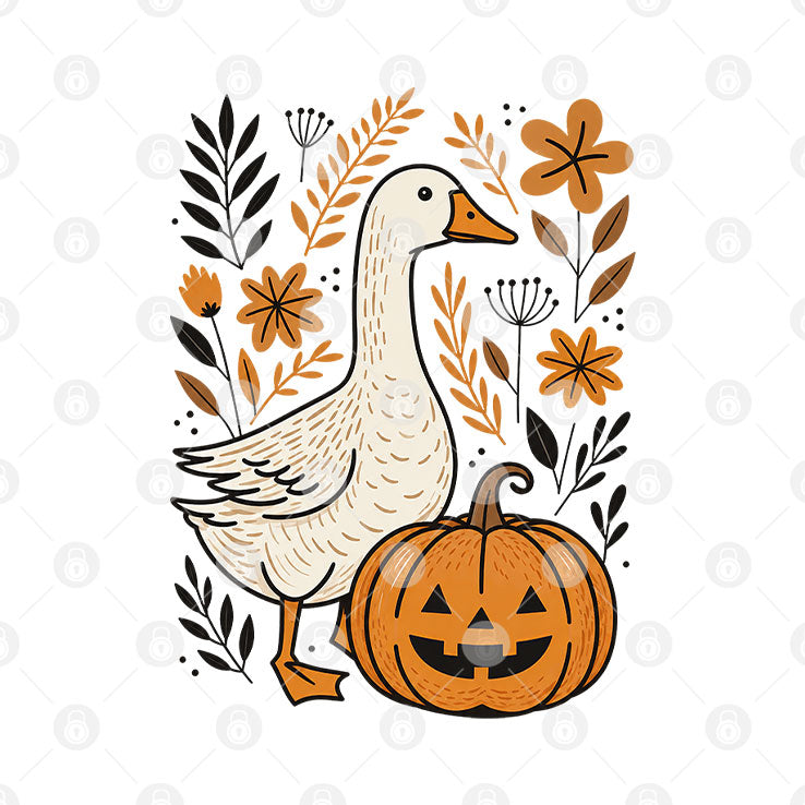 Halloween Goose Floral Goose Fall Shirt