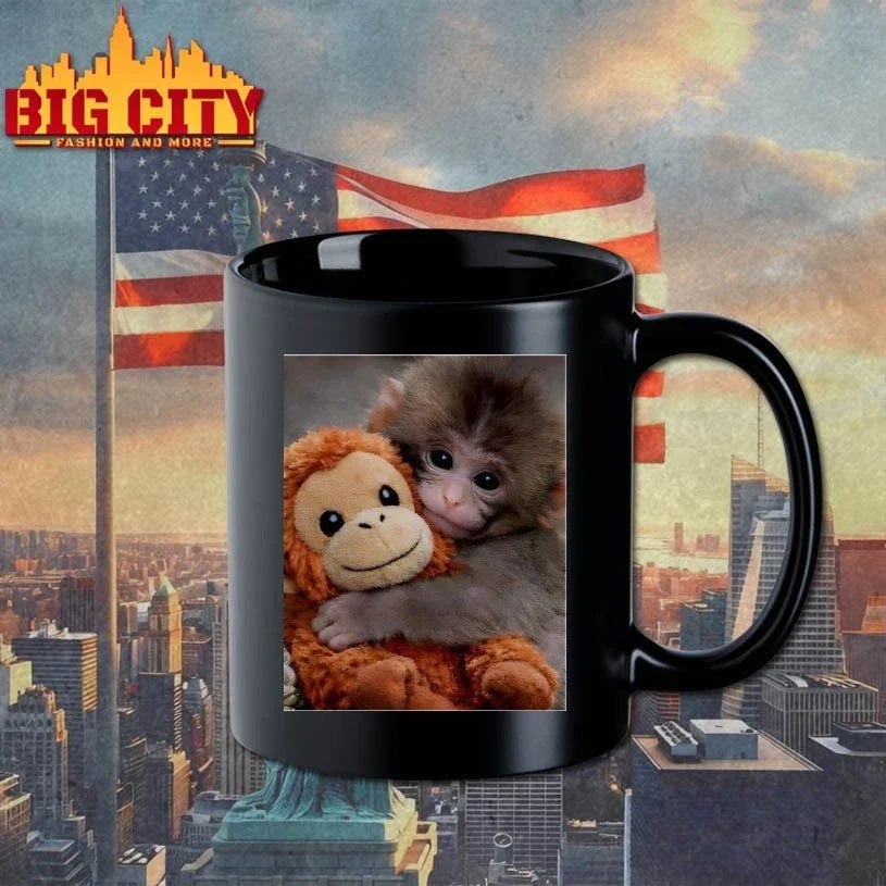 I Love Punch Monkey hugging stuffed monkey Unisex