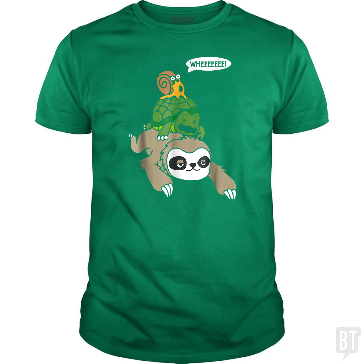 Funny Snail Ridding Turtle Ridding Sloth