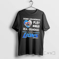 Limited Edition Awesome Some Grandmas Play Bingo Real Grandmas Watch Detroit Lions Football T Shirts