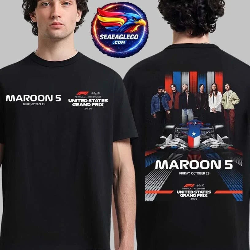 Maroon 5 Live At F1 United States Grand Prix 2026 On October 23 2026 Two Sided Shirt Unisex