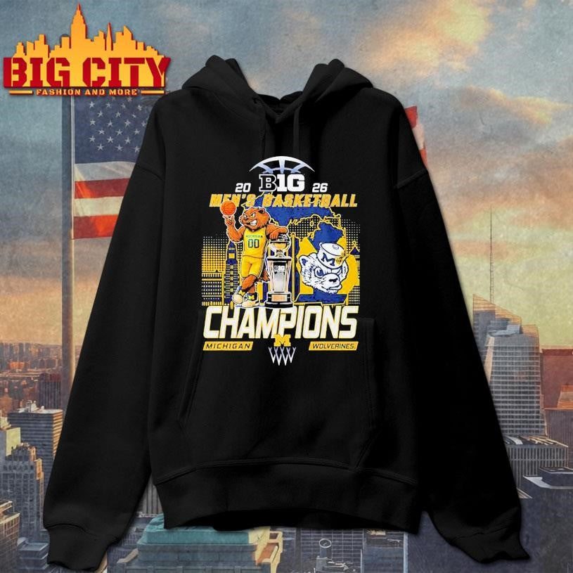 Michigan Wolverines 2026 Big Ten Men’s Basketball Season Champions Mascot Trophy Shirt Unisex