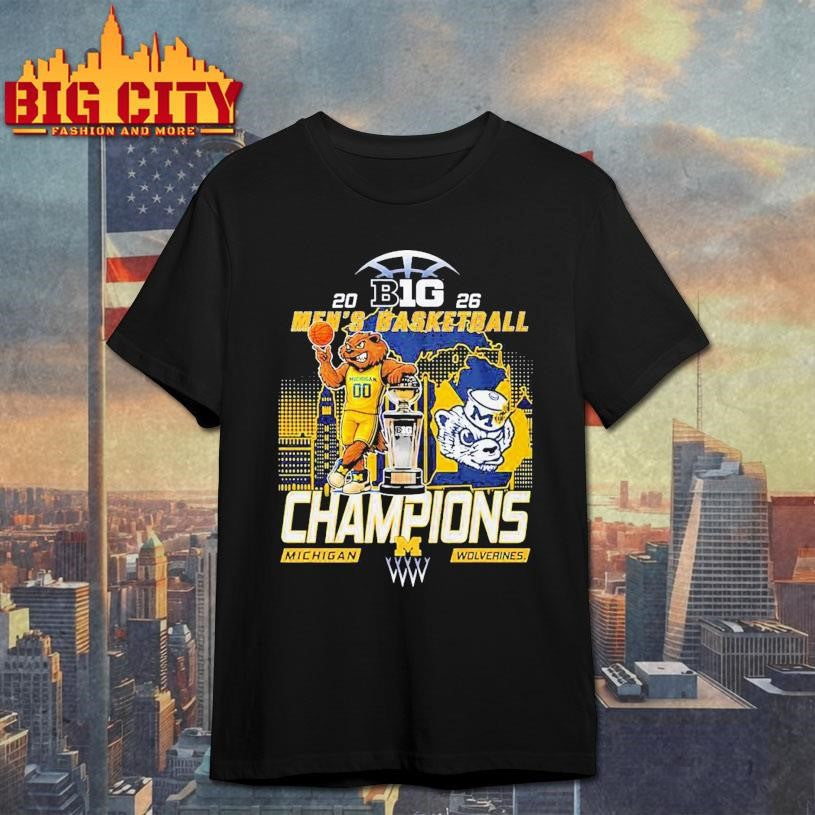 Michigan Wolverines 2026 Big Ten Men’s Basketball Season Champions Mascot Trophy Shirt Unisex