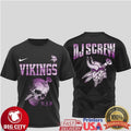 Minnesota Vikings DJ Screw R.I.P. Skull Tribute Purple Graphic Two Sided Shirt Unisex