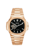 Mod Nautilus Rose Gold Skeleton Black