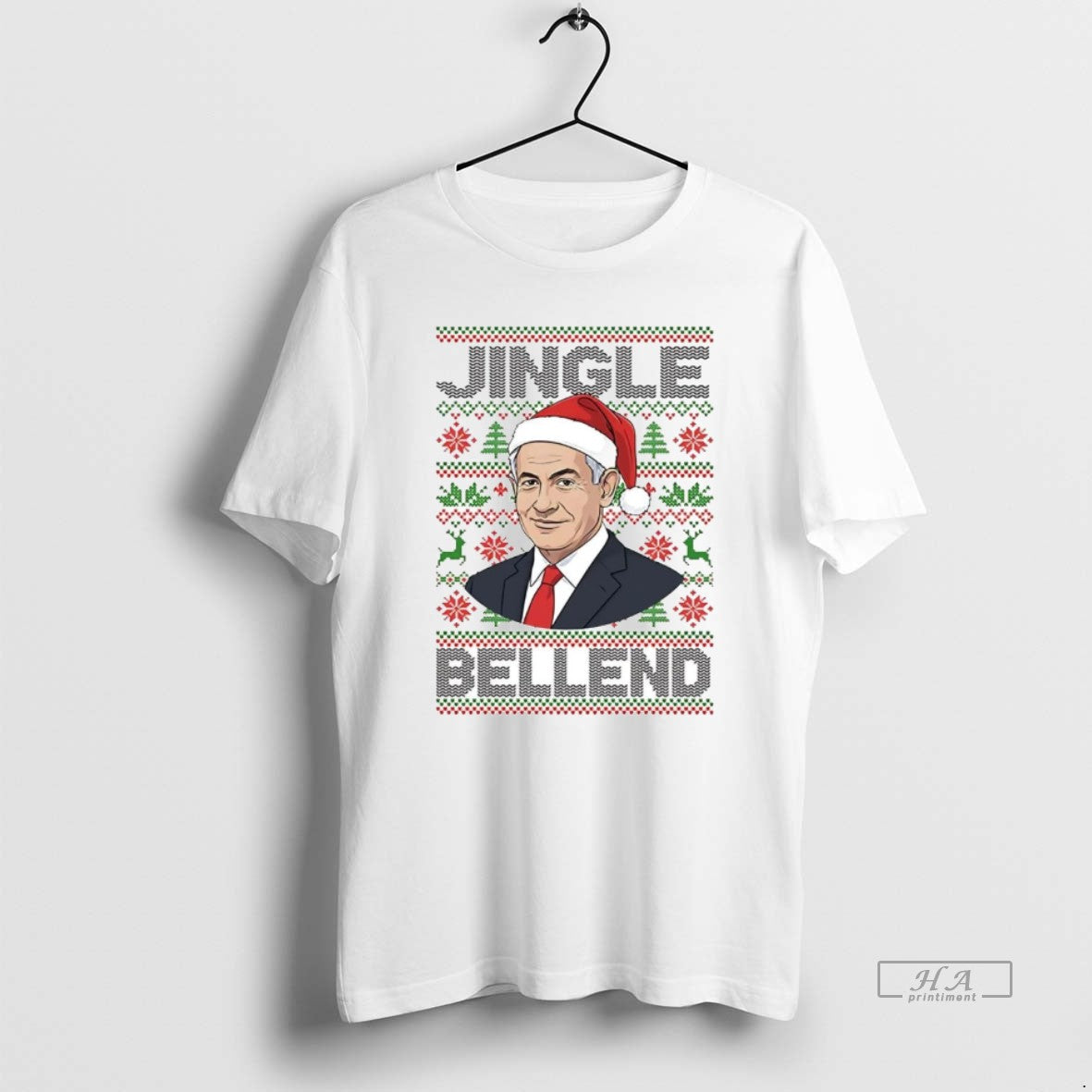 Official Benjamin Netanyahu Jingle Bell End Ugly Christmas
