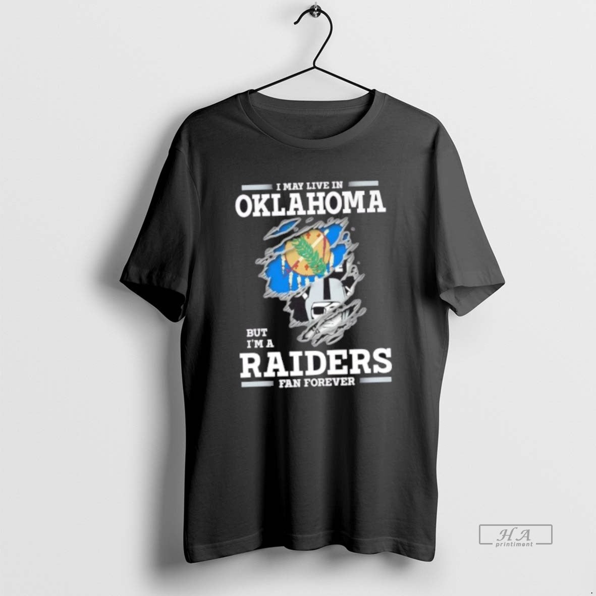 Official Funny I May Live In Oklahoma But Im A Raiders Fan Forever