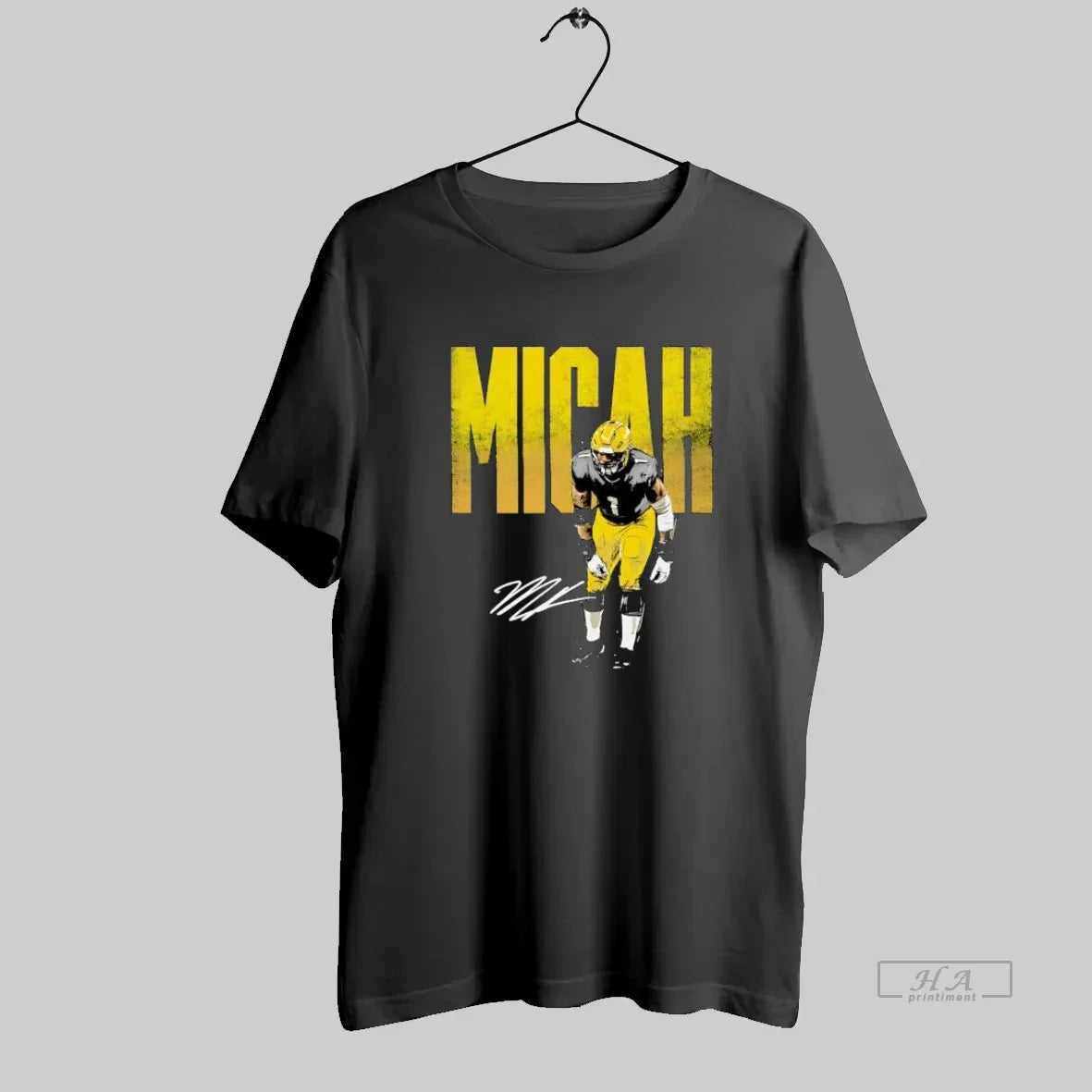 Official Micah Football Player Signature Graphic Retro