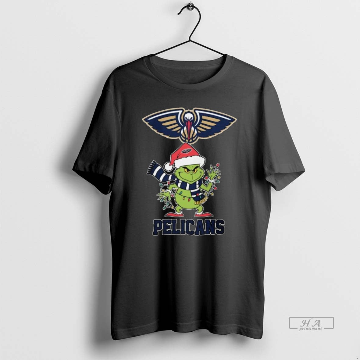 Official New Orleans Pelicans X Grinch Santa Lights Christmas 2025 Long Sleve
