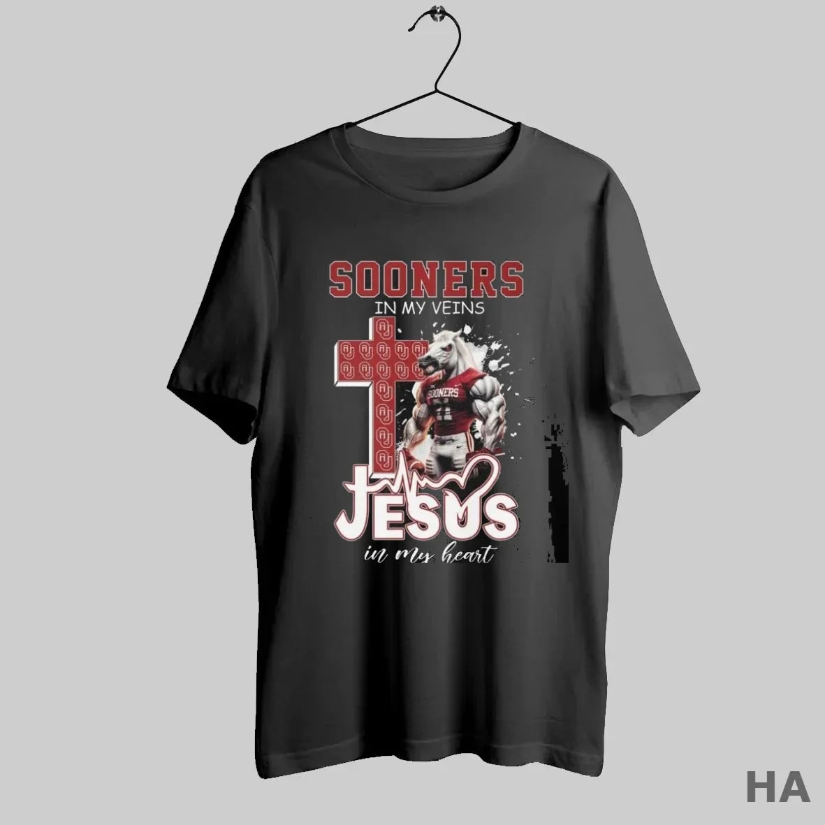 Official Oklahoma Sooners In My Veins Jesus In My Heart Mascot 2025