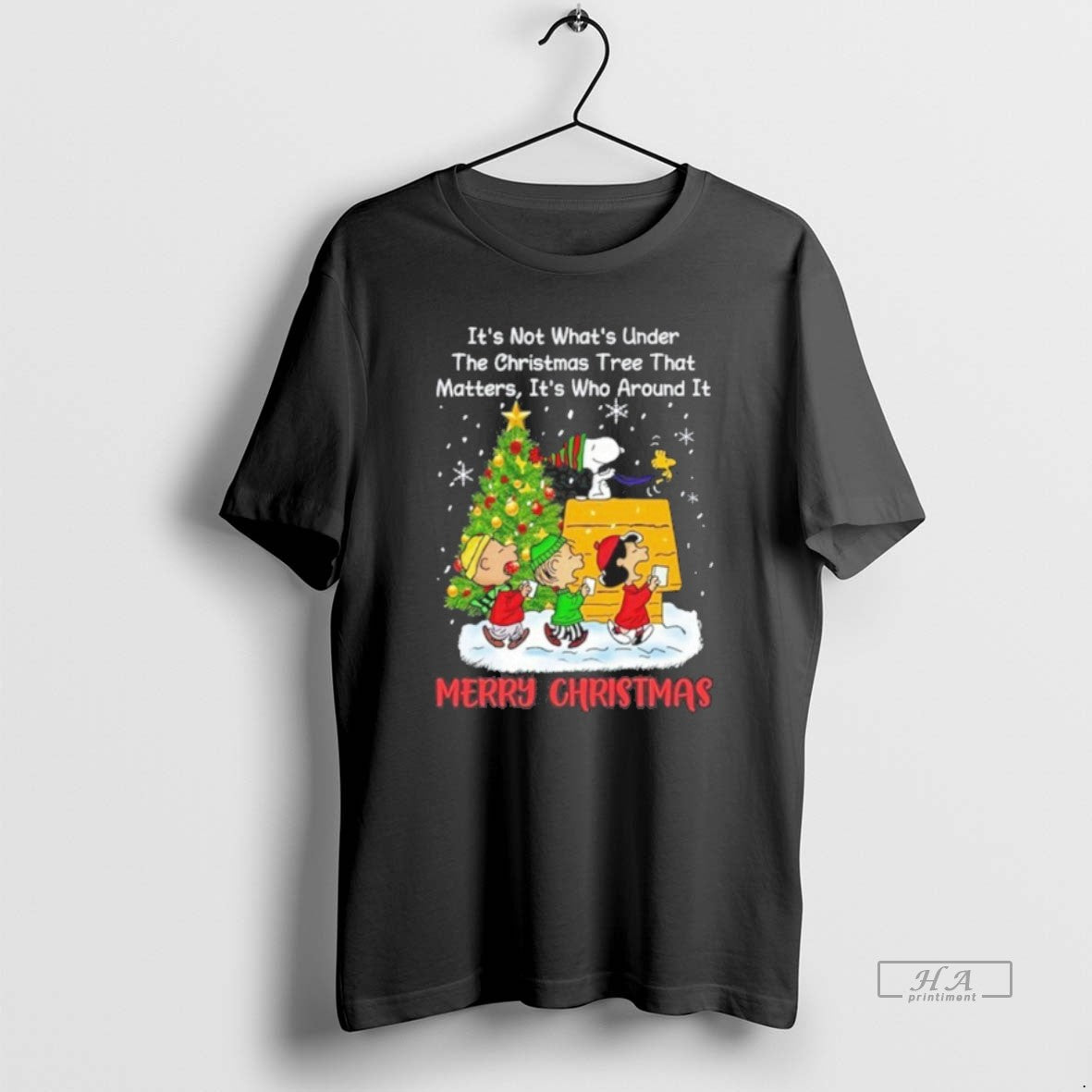 Official Peanuts Its Not Whats Under The Christmas Tree That Matters Its Who Around It