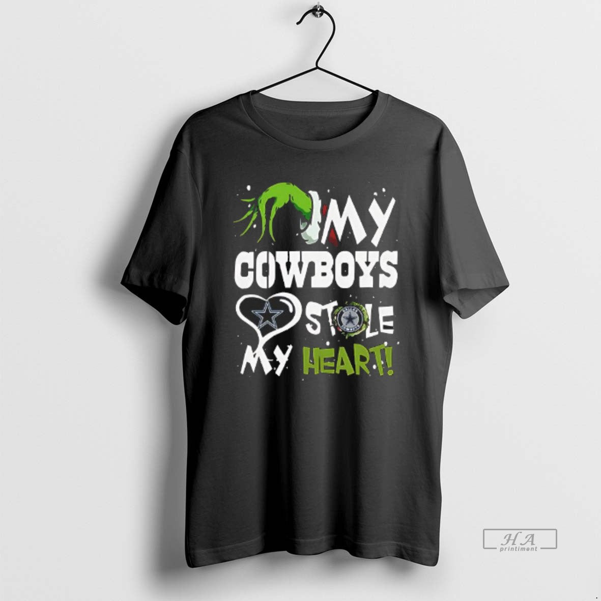 Official Santa Grinch X My Cowboys Football Stole My Heart Christmas