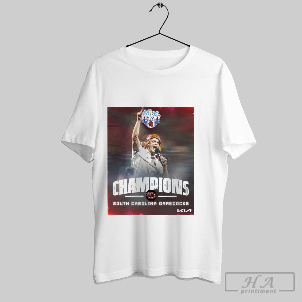 Official South Carolina Gamecocks Ncaa Champions Aflac Kickoff Game 2025 Atlanta Georgia Poster