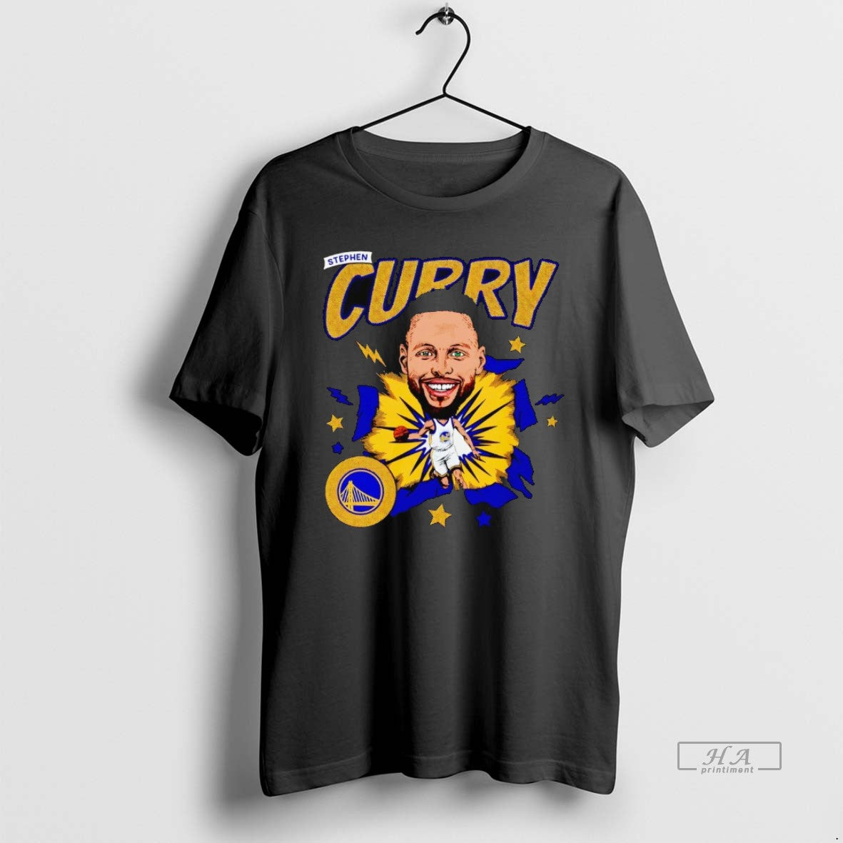 Official Steph Curry Big Head Caricature Warriors