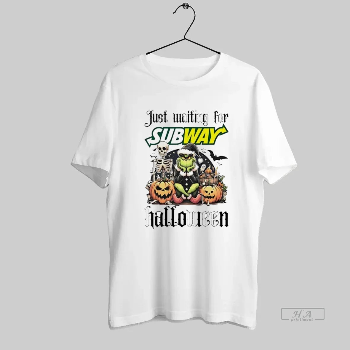 Official Subway Grinch Just Waiting For Halloween Goth Graphic