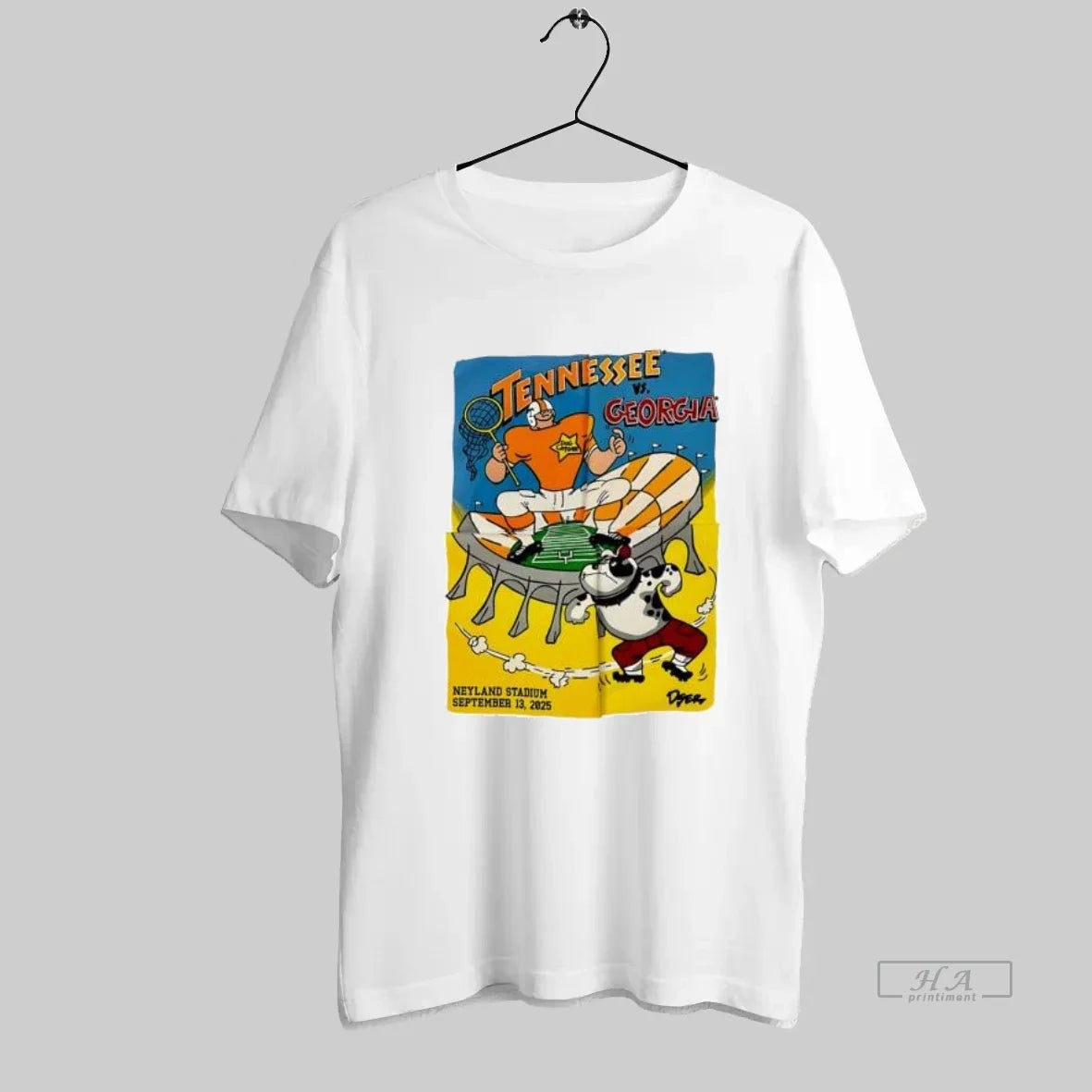 Official Tennessee Vs Georgia Neyland Stadium Dog Catcher Cartoon