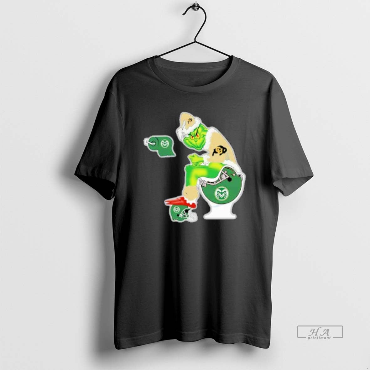 Official The Grinch Colorado Buffaloes Sitting On Toilet Colorado State Rams Xmas Holiday Christmas