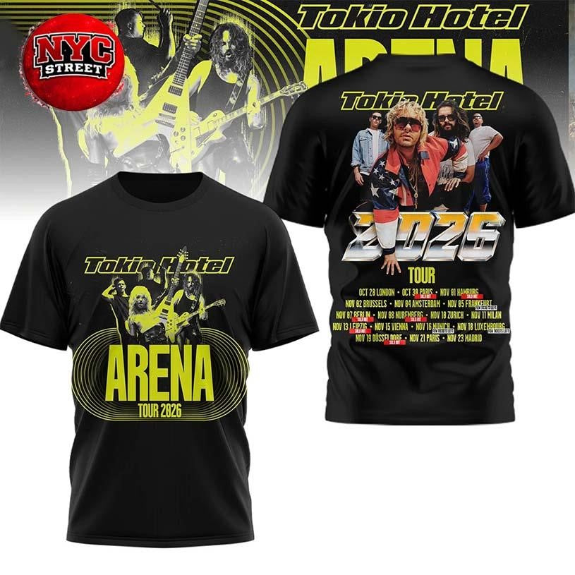 Official Tokio Hotel Arena Tour 2026 Two Sided Shirt Unisex