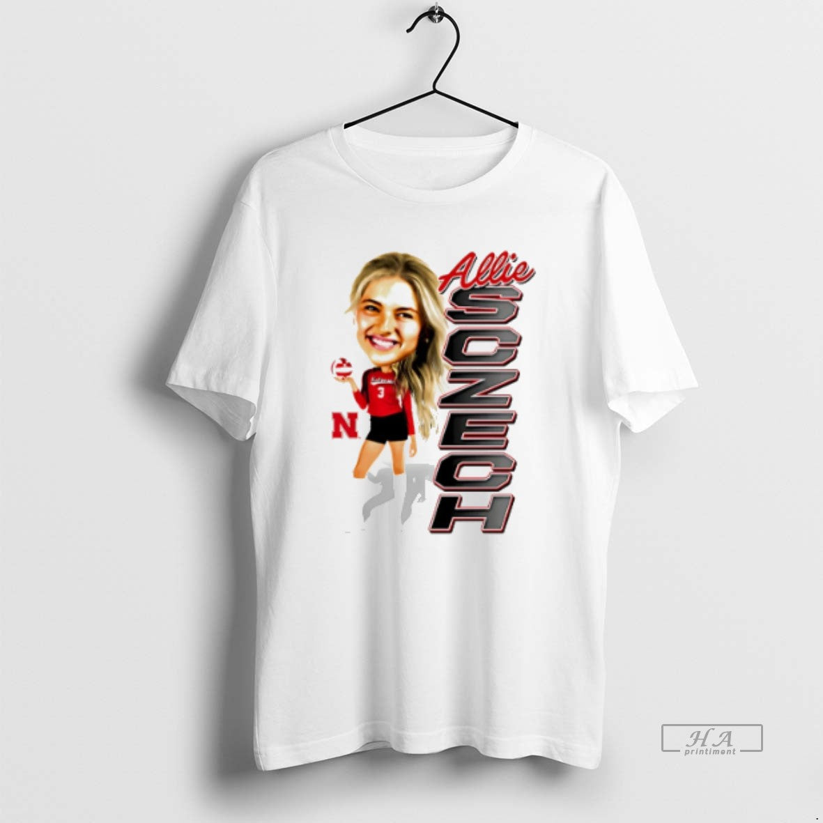 Official Trendy Allie Sczech Nebraska Volleyball Caricature
