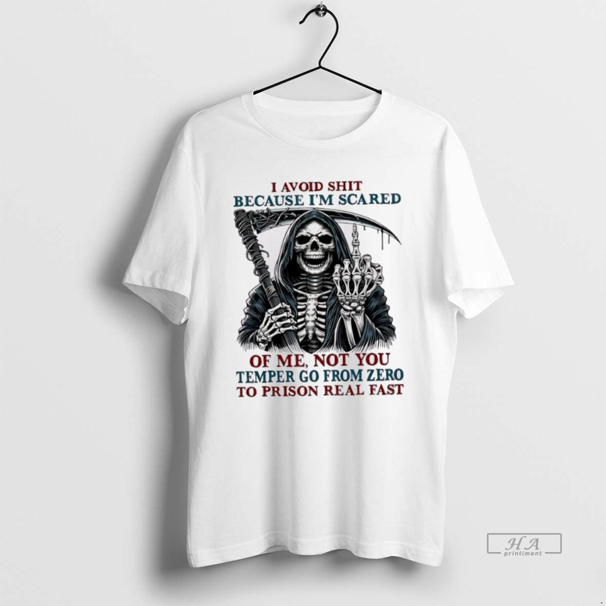 Official Trendy Death Skeleton I Avoid Shit Because Im Scared Of Me Not You Temper