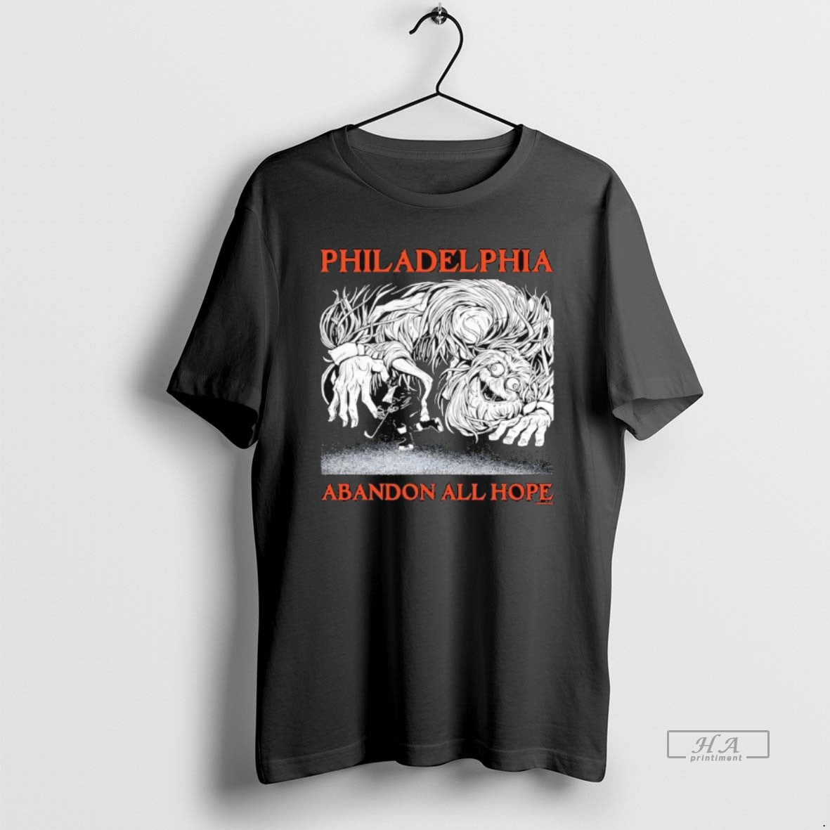 Official Trendy Philadelphia Abandon All Hope Philadelphia Flyer Hockey Player