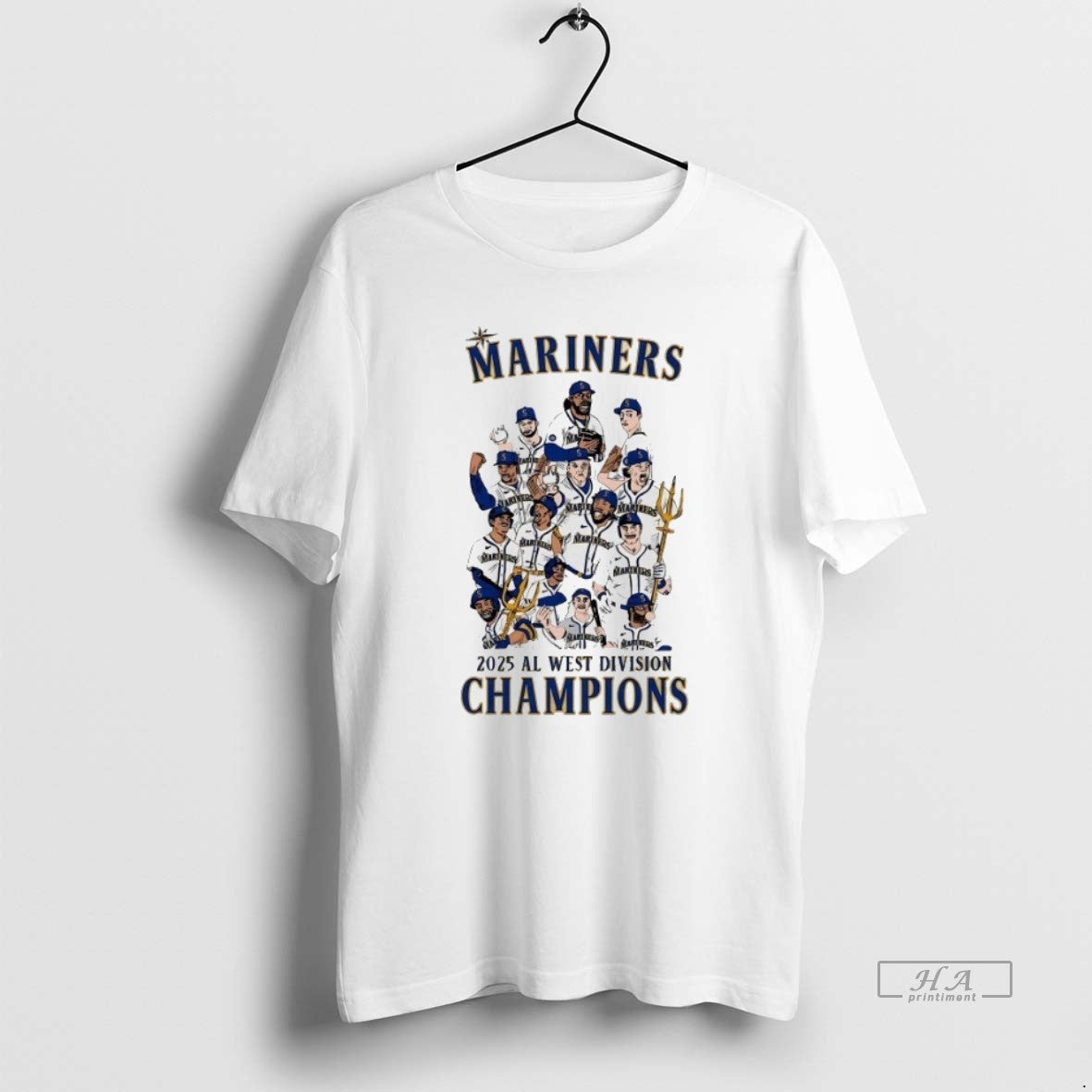 Official Trendy Seattle Mariners 2025 Al West Division Champions Cartoon