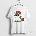Official Unicorn Santa Hat Green Red Christmas White