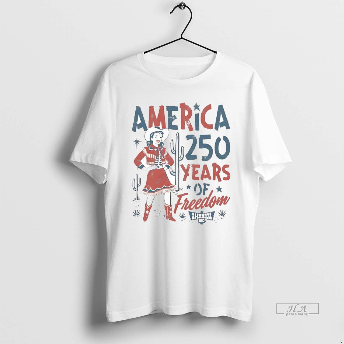 Official Western Cowgirl America 250 Years Of Freedom