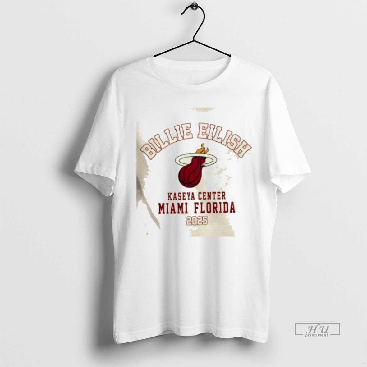 Officials Billie Eilish X Miami Heat 2025 Kaseya Center Miami Florida 2 Sided T Shirts