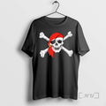 Pirate Jolly Roger Skull Red Bandana Eye Patch Gold Earring Crossbones Graphic Nautical