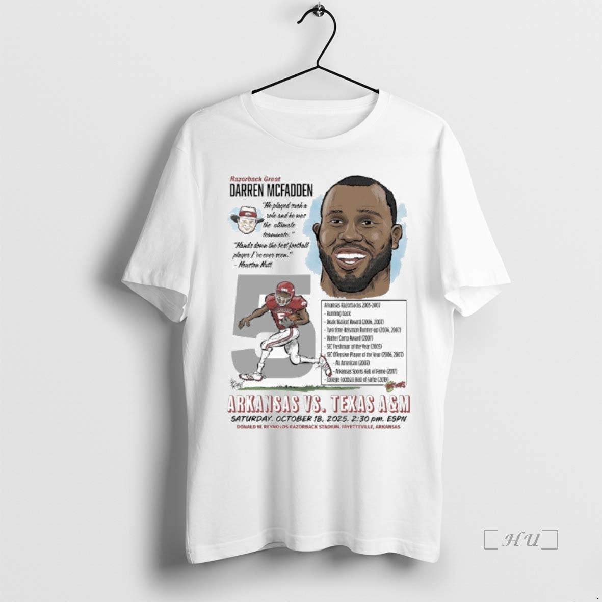 Officials Razorback Great Darren Mcfadden Arkansas Vs Texas Am October 18 2025 Fayetteville Ar