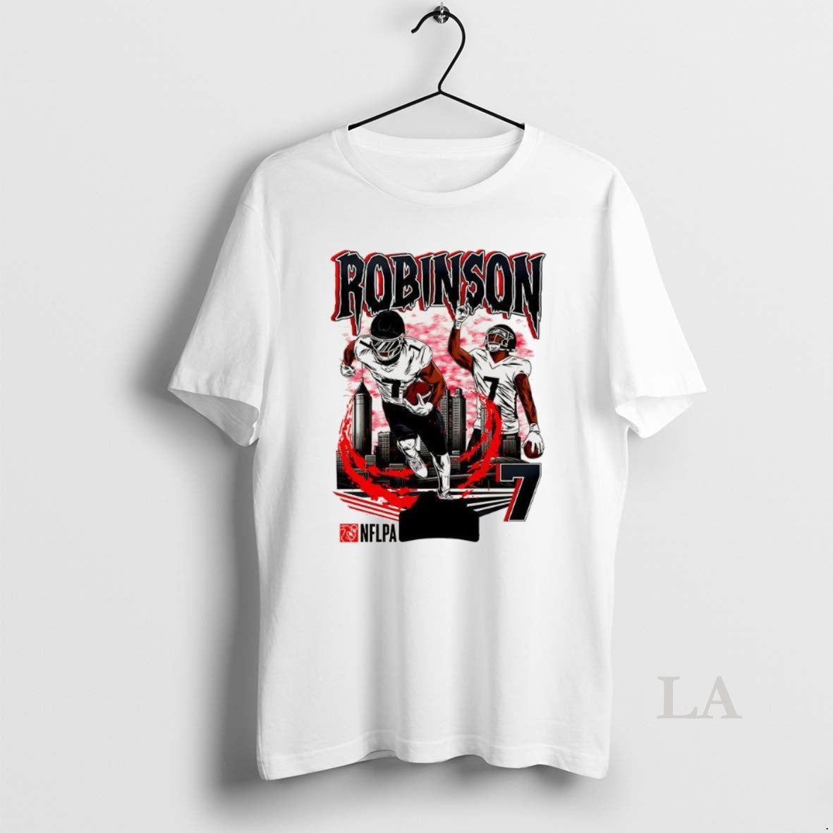 Original Bijan Robinson Atlanta Falcons Football Number 7 Skyline