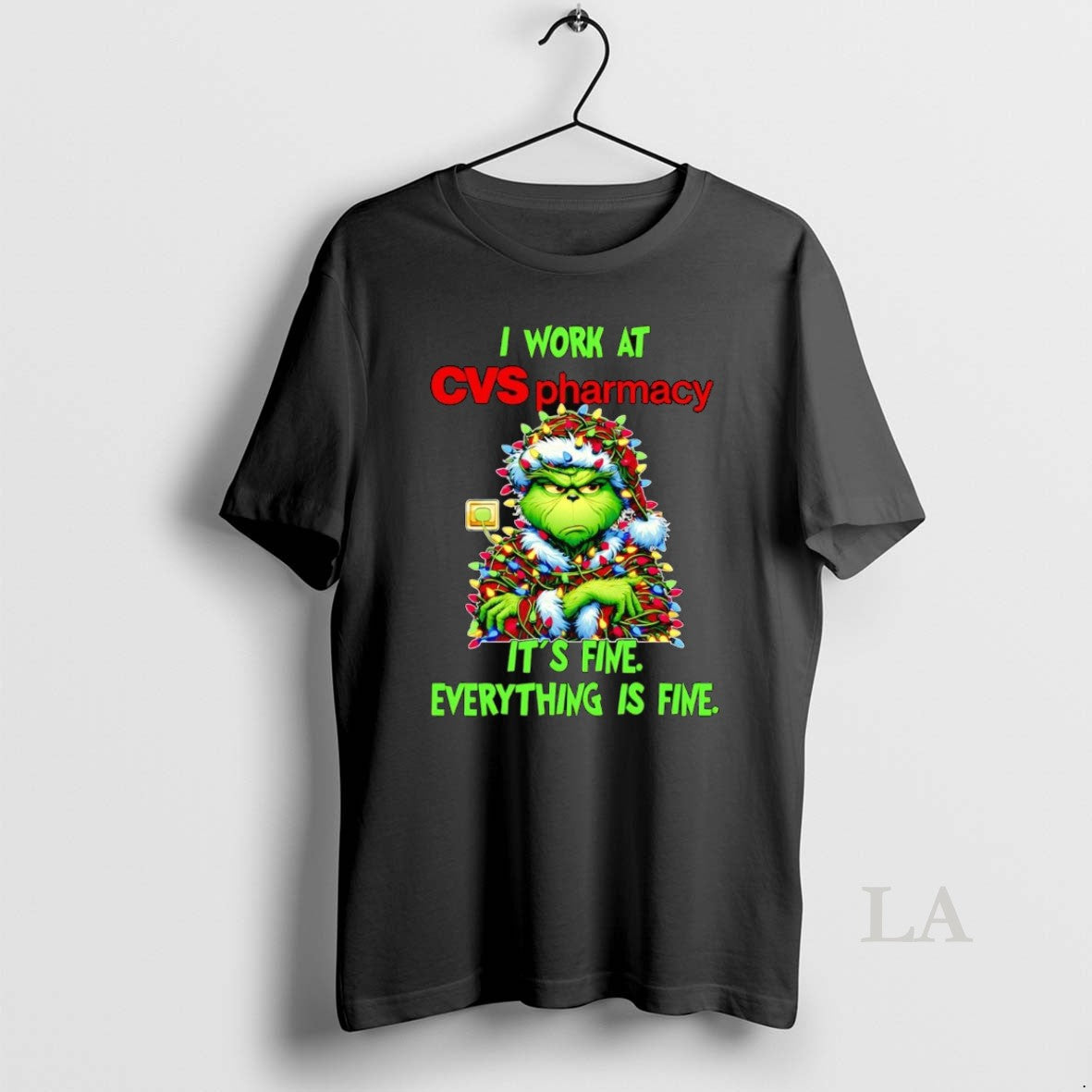 Original Grinch I Work At Cvs Pharmacy Its Fine Everythings Fine Christmas