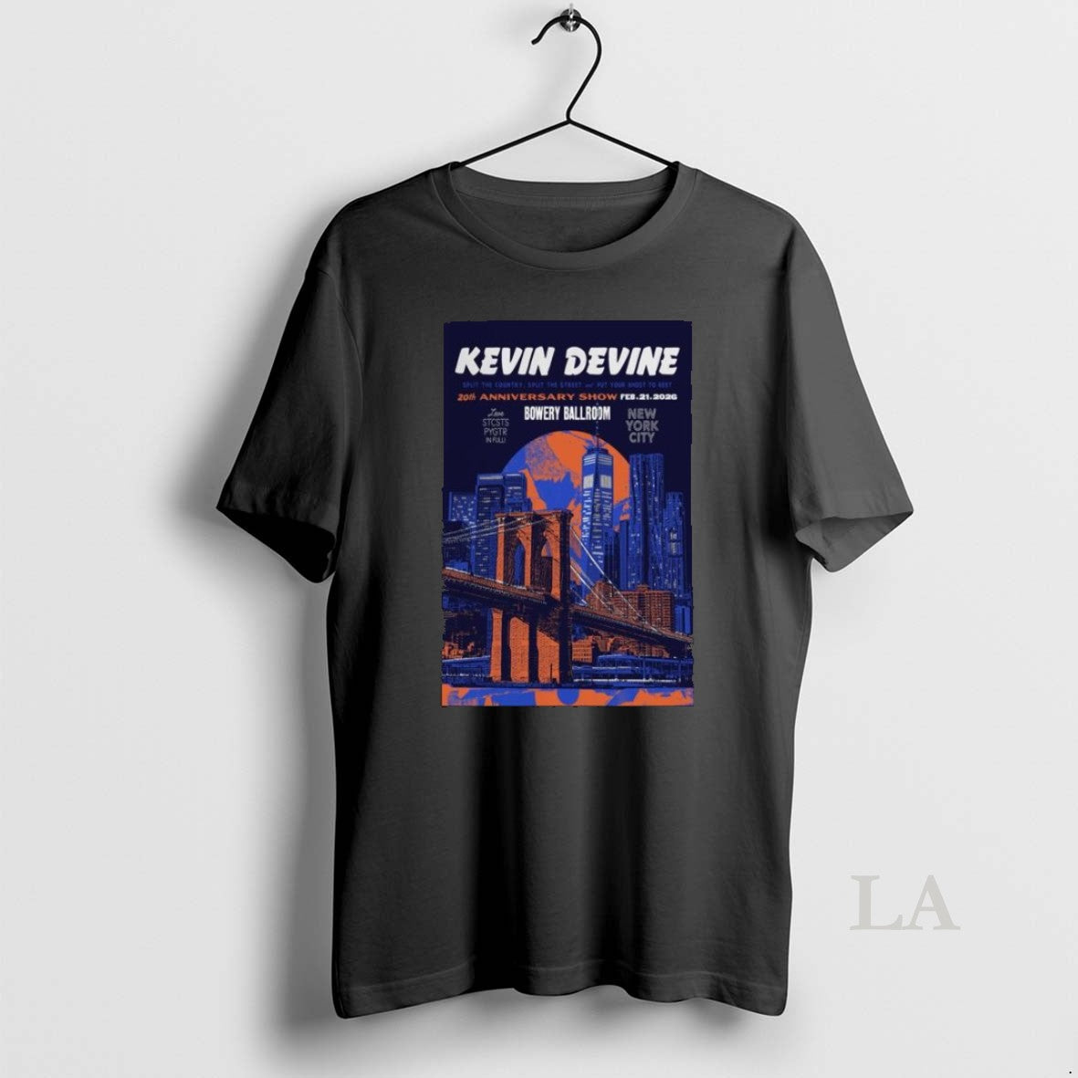 Original Kevin Devine February 21 2026 Bowery Ballroom New York City Concert Long Sleve