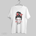 Original Phillies Girl Messy Bun Winking Eye Red White Striped Glasses