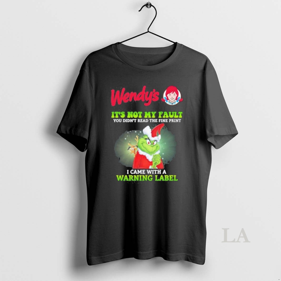 Original Santa Grinch X Wendys Logo Its Not My Fault I Came With A Warning