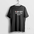 Original Tarp Off Police Horse Ready
