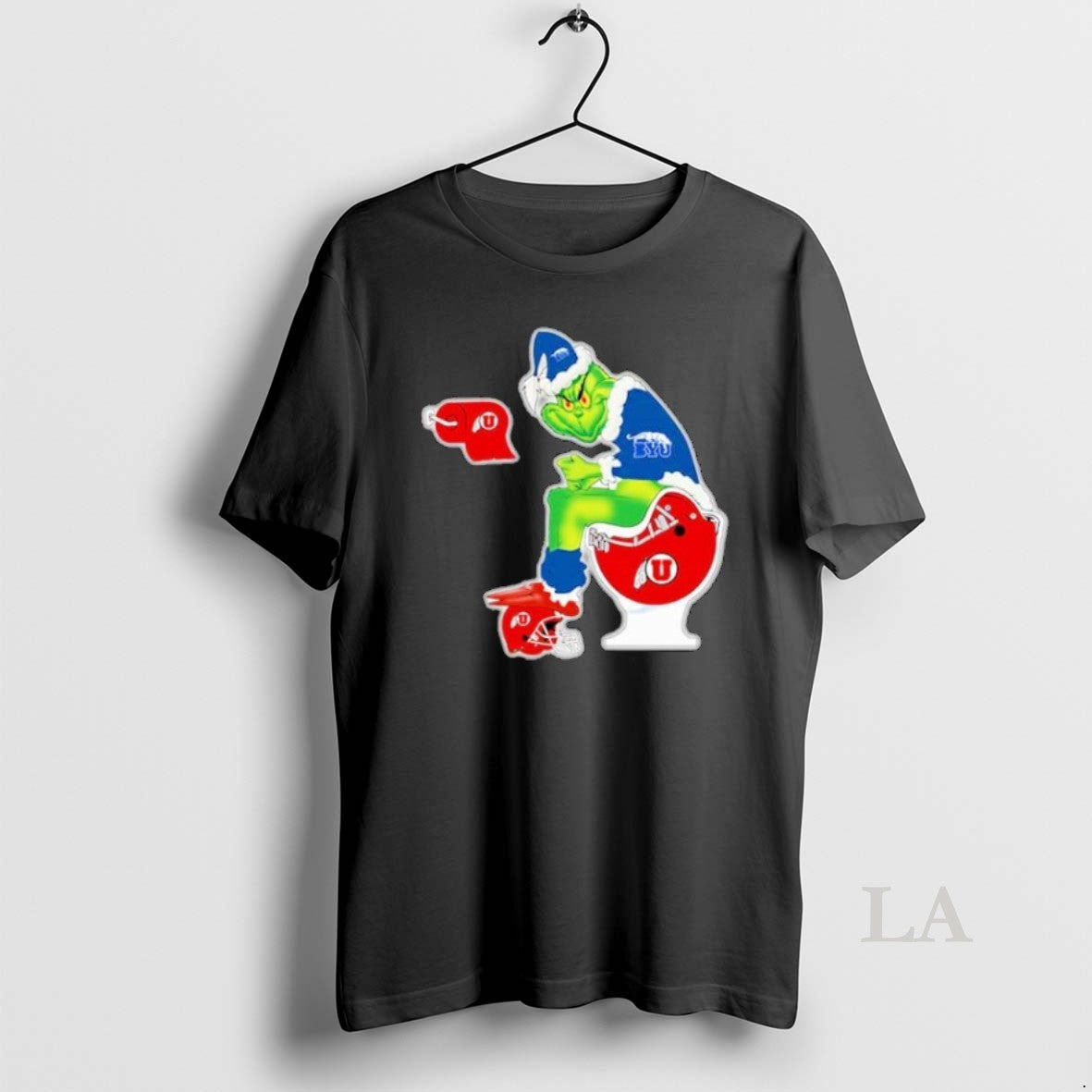 Original The Grinch Byu Cougars Sitting On Toilet Utah Utes Xmas Holiday Christmas