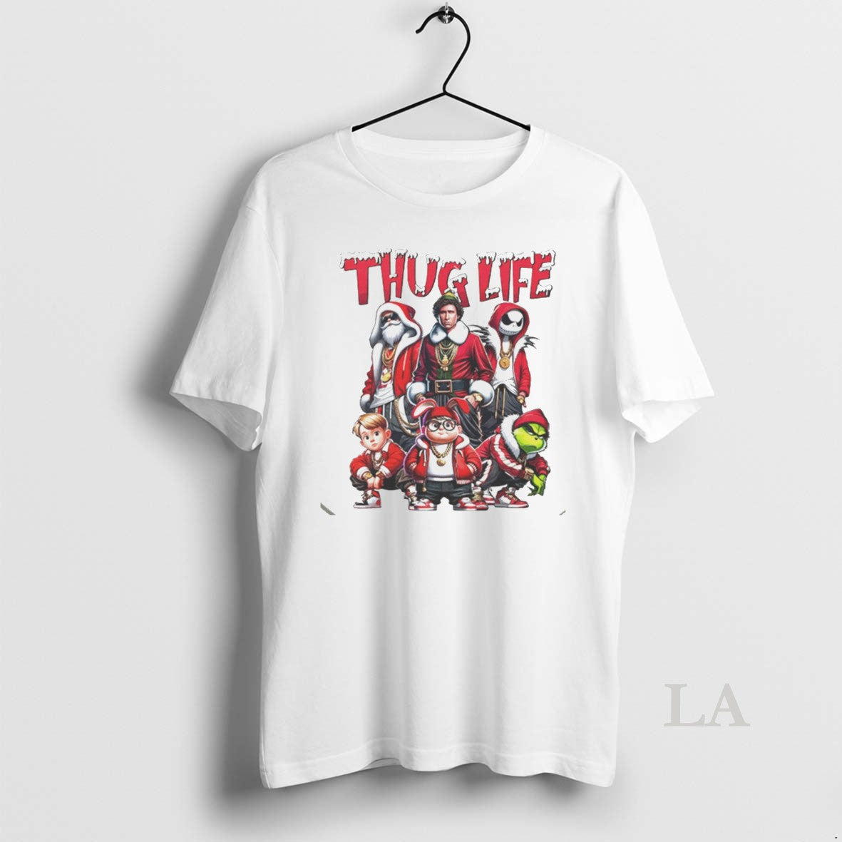 Original Thug Life Santa Grinch Friends Christmas Vintage White