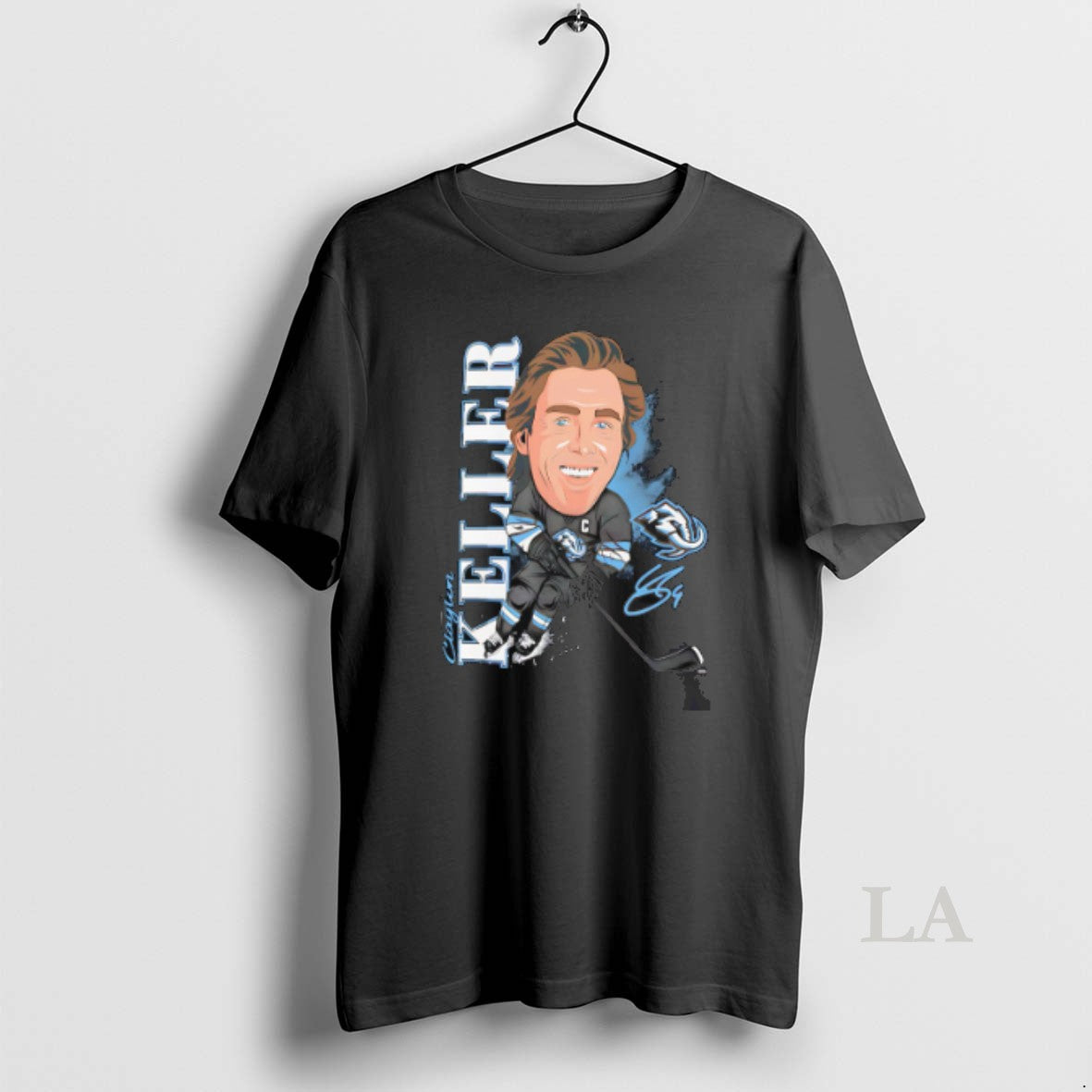 Original Utah Mammoth Clayton Keller Caricature Player Signature