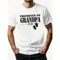 "PROMOTED TO GRANDPA" letter printed men's round neck short sleeve cotton , comfortable and breathable, casual summer , suitable for everyday and outdoor wear Made in USA