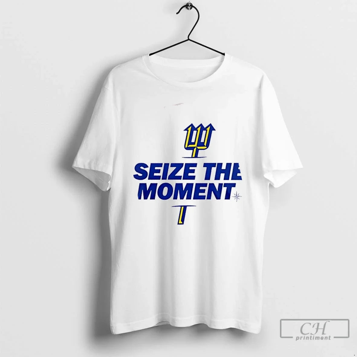 Premium 2025 Seize The Moment Seattle Mariners Baseball Logo 2 Sided T Shirts