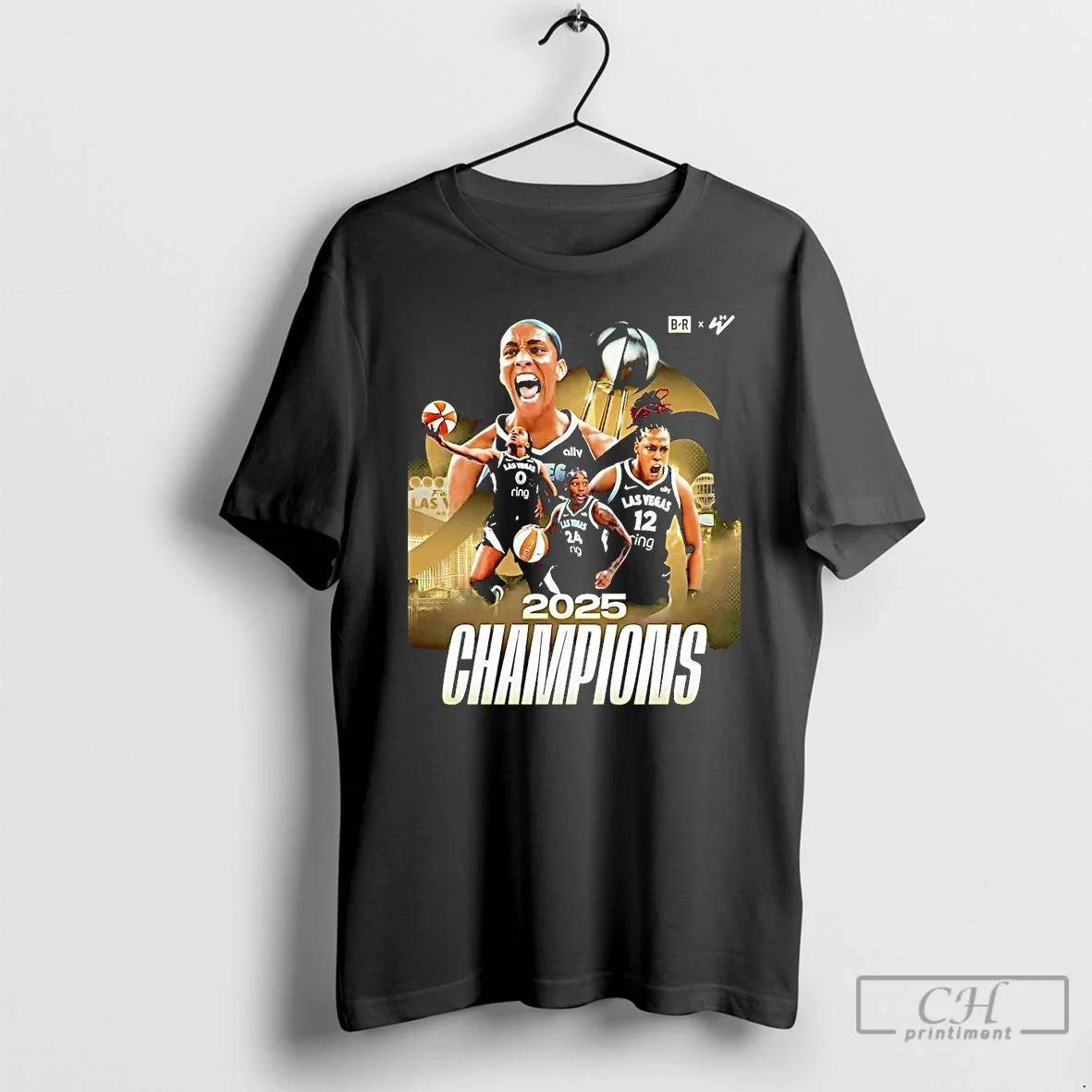 Premium Aja Wilson 2025 Champions T Shirts