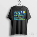Premium Bigfoot Riding Nessie Hilarious Starry Night T Shirts