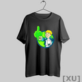 Premium Cartoon Boy Middle Finger Green Glow T Shirts