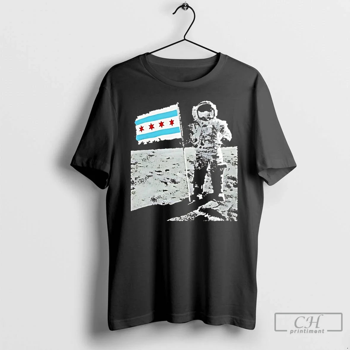 Premium Chicago First Moon Landing Space T Shirts