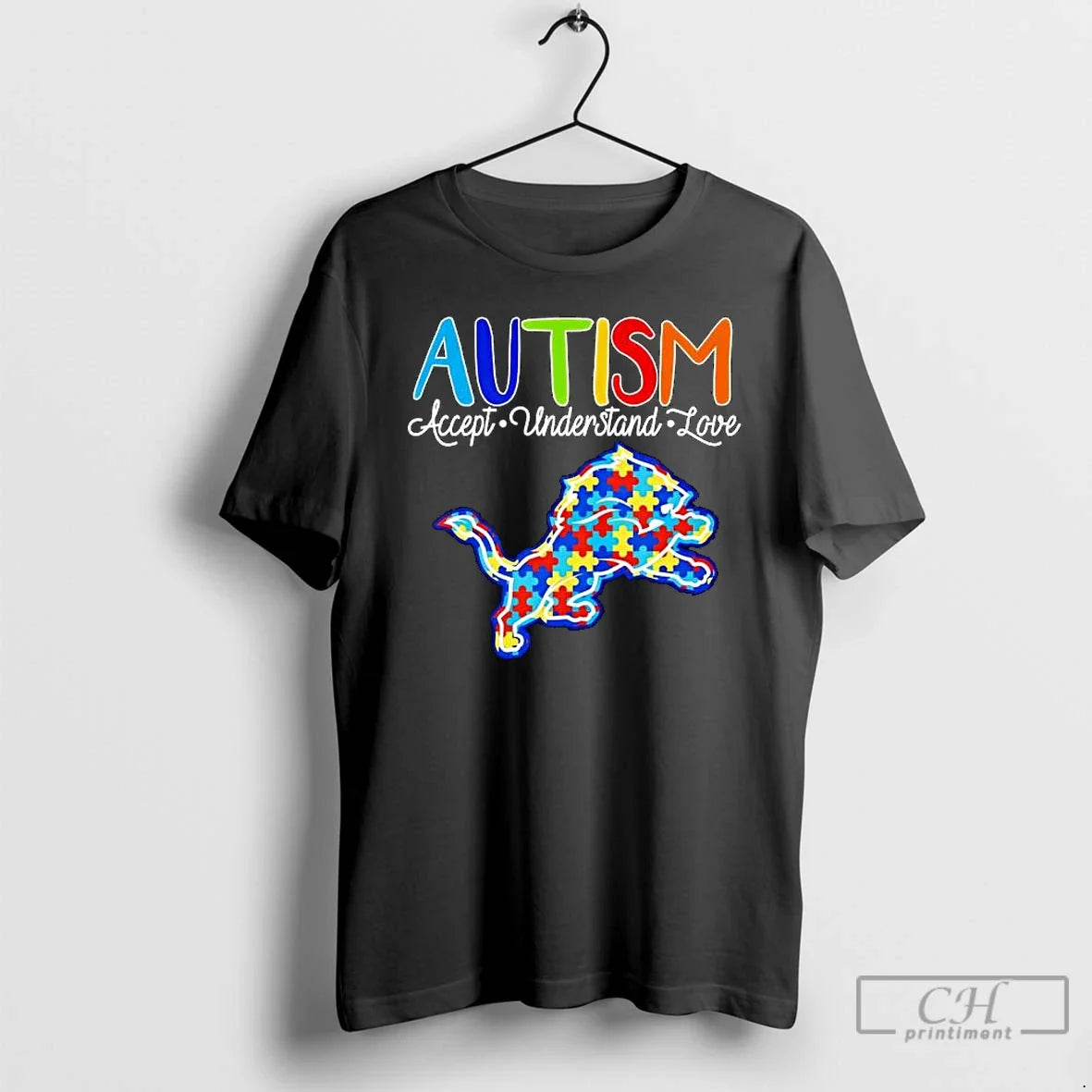 Premium Detroit Lions Autism Accept Understand Love T Shirts