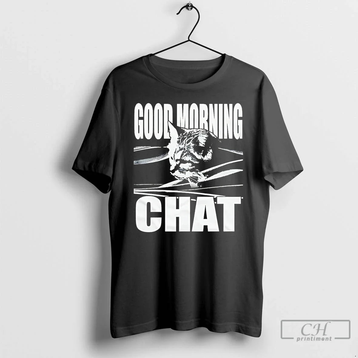 Premium Good Morning Chat Cat Vintage T Shirts